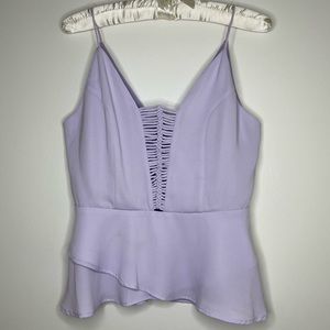 Naked Zebra Lavender Knotted Peplum Tank S